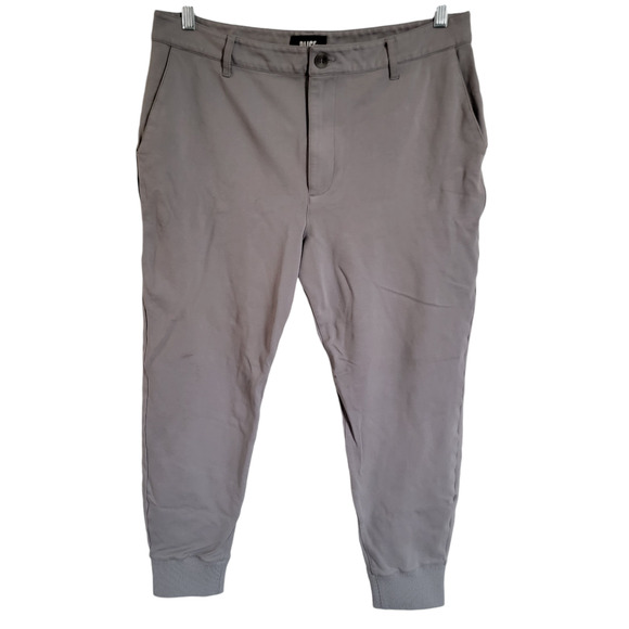 PAIGE Elmwood Flat Front Jogger Pants Shark Fin Gray Performance Trouser Size 35 - Picture 1 of 10